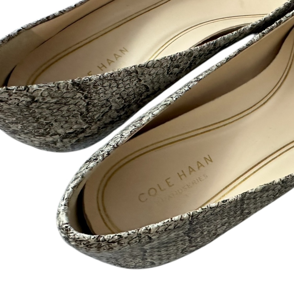 Cole Haan GrandSeries White Grey Black Snakeskin Leather Pumps Heels - Size 7.5B - Picture 2 of 7
